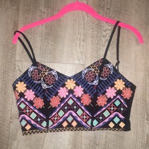 Lf embroidered crop top